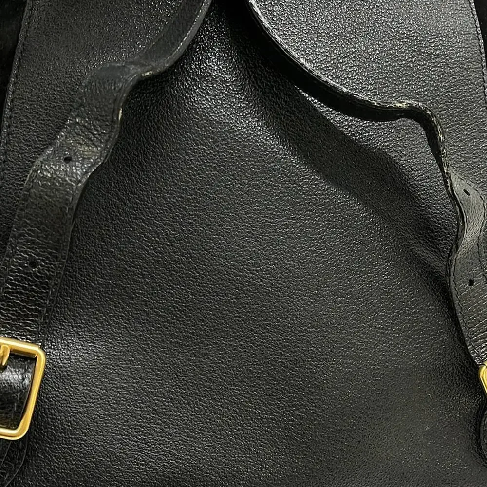 Gucci Bamboo Backpack Black Brown Suede Leather